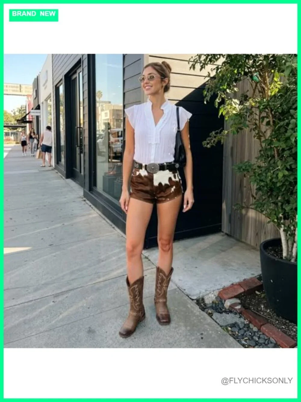 Square Toe Mid Calf Western Cowgirl Boots with Removable Buckle Strap